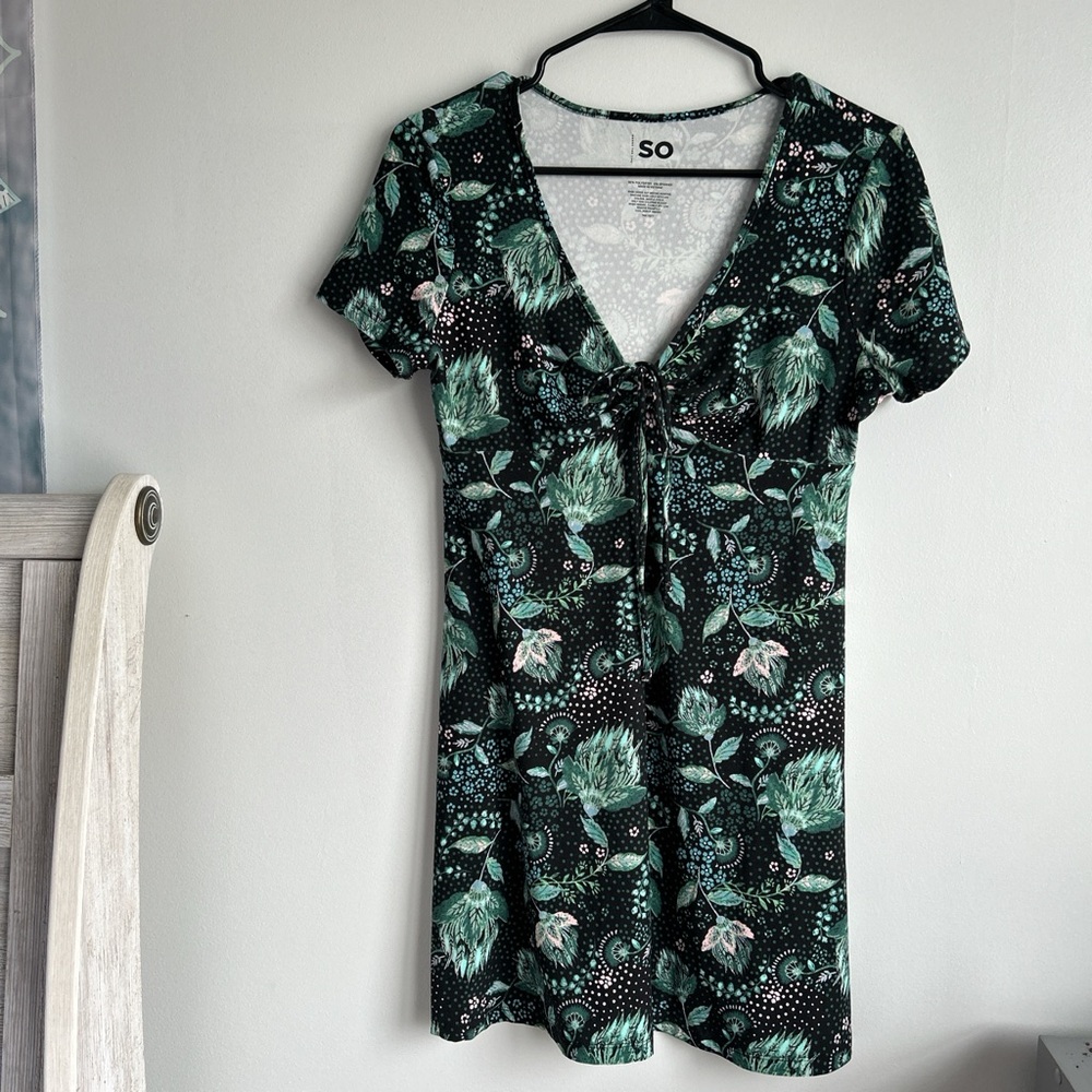 SO Green Floral Women's Dress